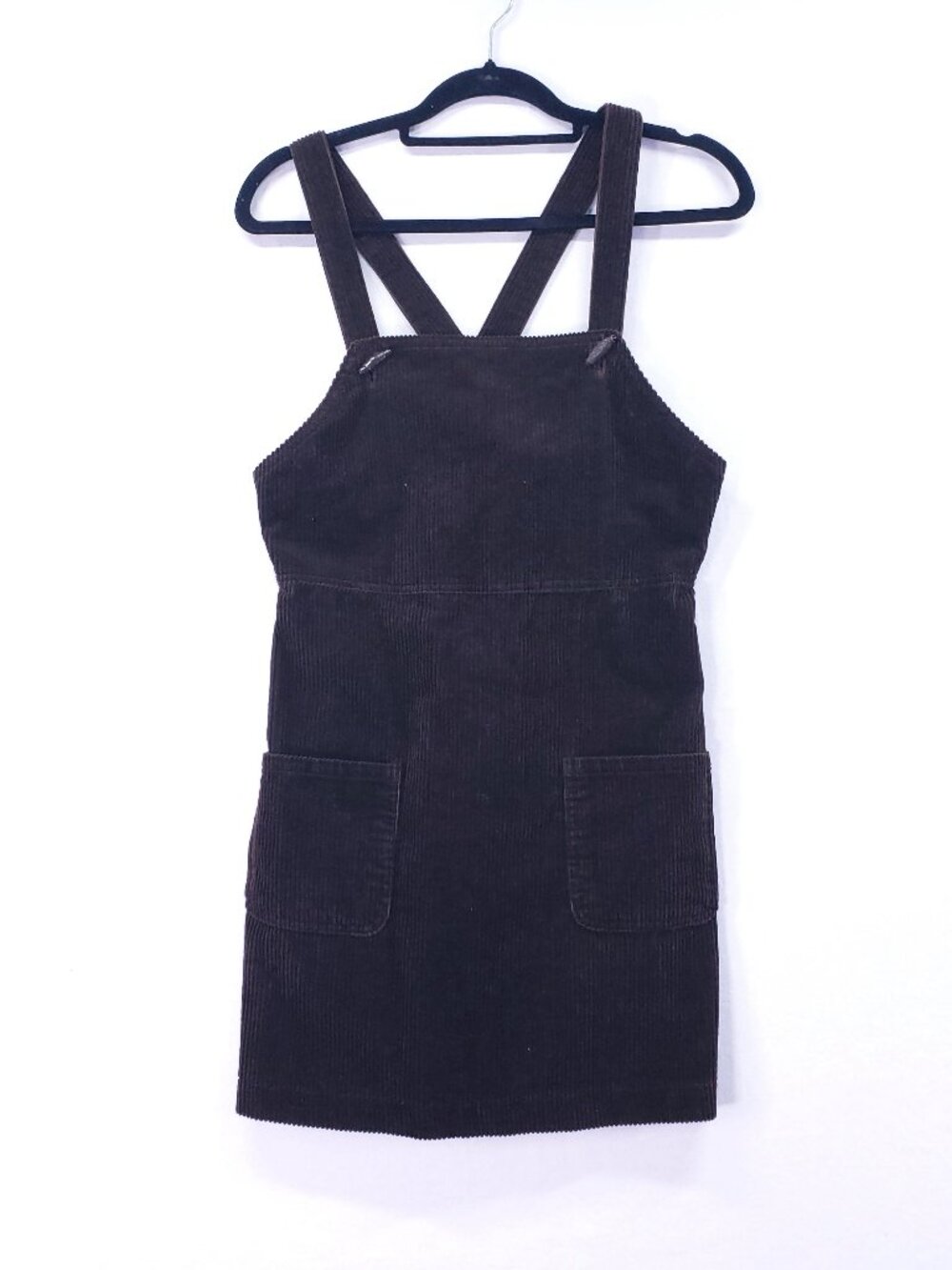 VTG GAP Overall Pinafore Corduroy Mini Dress Women Size 8 Brown Y2K 90s Boho